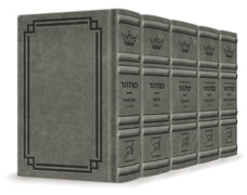 Artscroll Classic Hebrew-English Machzor: Signature Leather Collection 5 Volume Set - Full Size - Glacier Grey
