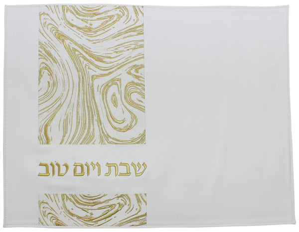 Challah Cover: Vinyl Gold Side Line Design - Gold