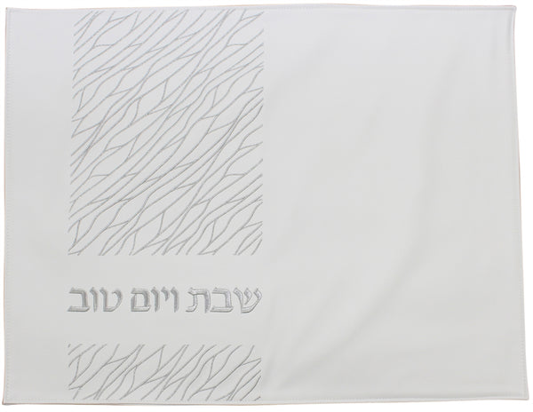 Challah Cover: Vinyl Silver Center Line Design - Silver