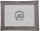 Challah Cover: Vinyl Dot Frame Design - White & Brown
