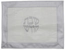Challah Cover: Vinyl Rock Frame Design - White & Grey