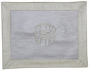 Challah Cover: Vinyl Frame Design - White