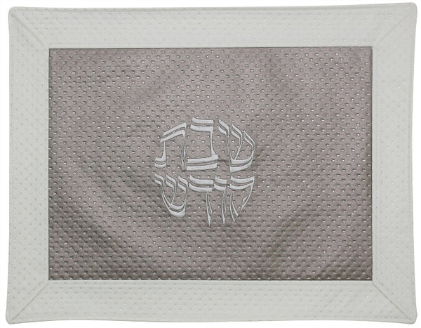 Challah Cover: Vinyl Dot Frame Design - White & Grey