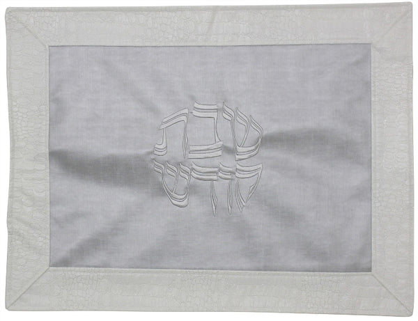 Challah Cover: Vinyl Frame Design - Grey & White