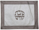 Challah Cover: Vinyl Frame Design - White & Brown