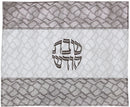 Challah Cover: Vinyl Rock Frame Design - White & Grey