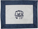 Challah Cover: Vinyl Frame Design - White & Blue