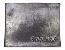 Challah Cover: Fur with Shabbos Design - Metallic Navy/Silver Frost