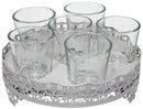 Shot Glasses & Tray: Glass Set of 6 - Blue