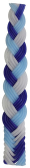 Havdalah Candle: Braided Beeswax - Blue & White