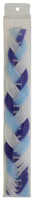 Havdalah Candle: Braided Beeswax - Blue & White