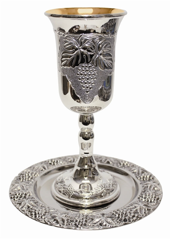 Kos Shel Eliyahu: Silver Plated Grape Cluster Design