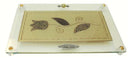 Shabbos Tray: Glass Tulip Design - Brown