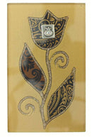 Shabbos Matchbox Holder: Tulip Design - Brown
