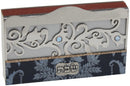 Shabbos Matchbox Holder: Laser Cut Rose Design - Blue