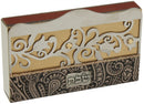 Shabbos Matchbox Holder: Laser Cut Rose Design - Brown