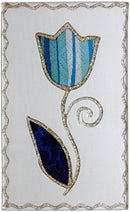 Shabbos Matchbox Holder: Tulip Design - Blue