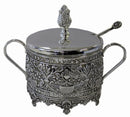Honey Dish & Spoon: Silver Plated