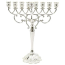 Chanukah Menorah: Silver Plated Filigree Design - 13.5"