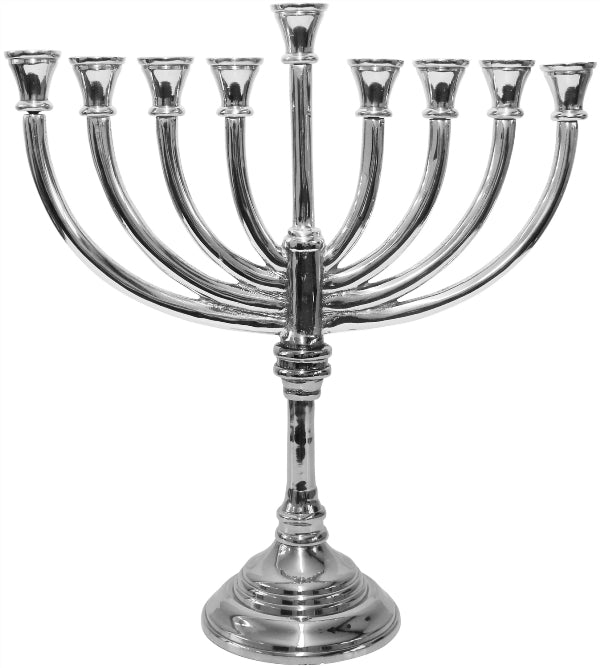 Chanukah Menorah: Nickel Plated