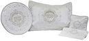Pesach Set: Brocade White With Plastic - 4 Pc Set
