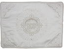 Pesach Set: Brocade White With Plastic - 4 Pc Set