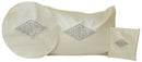 Pesach Set: Vinyl Silver Center Diamond (3 Pc Set) - Ivory