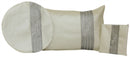 Pesach Set: Vinyl Silver Vertical Stripe (3 Pc Set) - Ivory