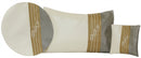 Pesach Set: Vinyl Gold Vertical Stripe Design (3 Pc Set) - Ivory & Grey