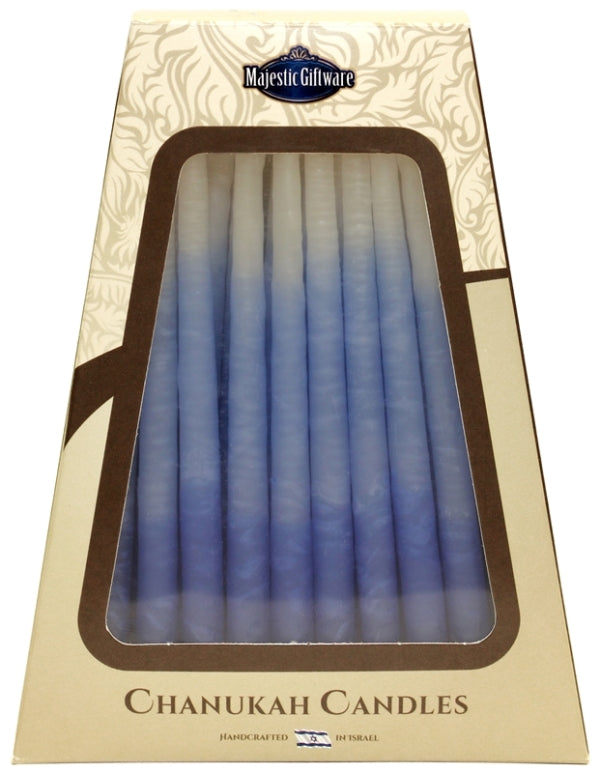 Chanukah Candles: 45 Israeli Wax Candles - Blue & White