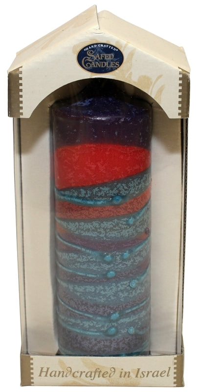 Havdalah Candle: Pillar Wax - Multicolor