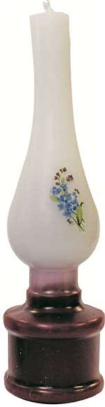 Havdalah Candle: Blue Flower Design - Purple & White