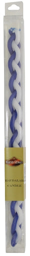 Havdalah Candle: Braided Wax - Blue & White