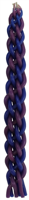 Havdalah Candle: Braided Wax - Blue & Purple