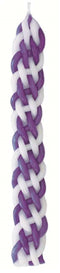 Havdalah Candle: Braided Wax - Purple & White