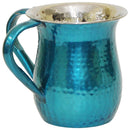 Wash Cup: Stainless Steel Hammered - Turquoise
