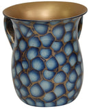 Wash Cup: Stainless Steel Marble Design - Blue & Gold