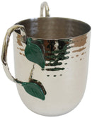 Wash Cup: Stainless Steel Hammered Green Leaf