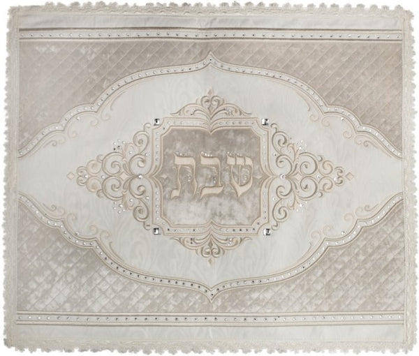 Challah Cover: Oval Quilted Brocade Velvet - Large