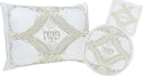 Pesach Set: Radiance Collection Diamond Shape In Center White Crushed Velvet And Suede