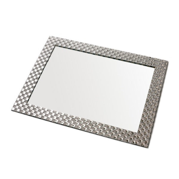 Candlestick Tray: Silver Plated & Mirror