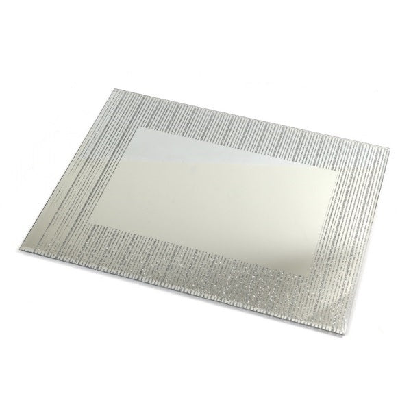 Glass Mirror Tray - Silver
