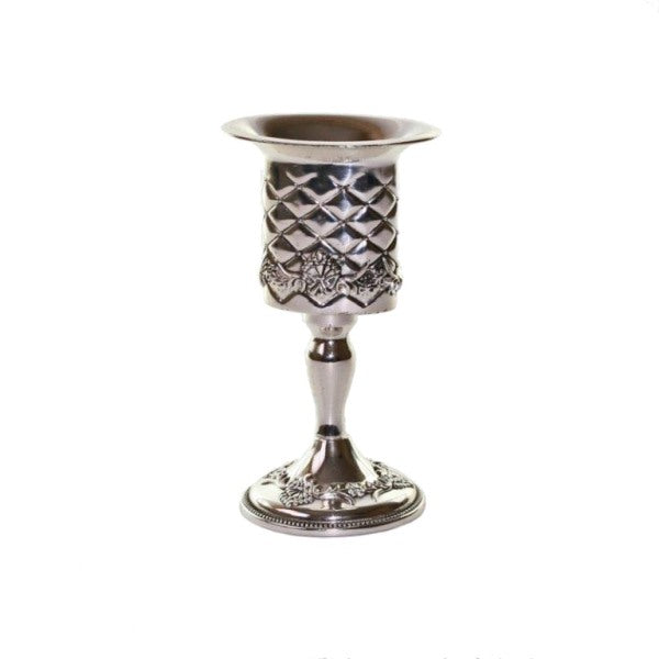 Havdalah Candlestick: Silver Plated Quilted