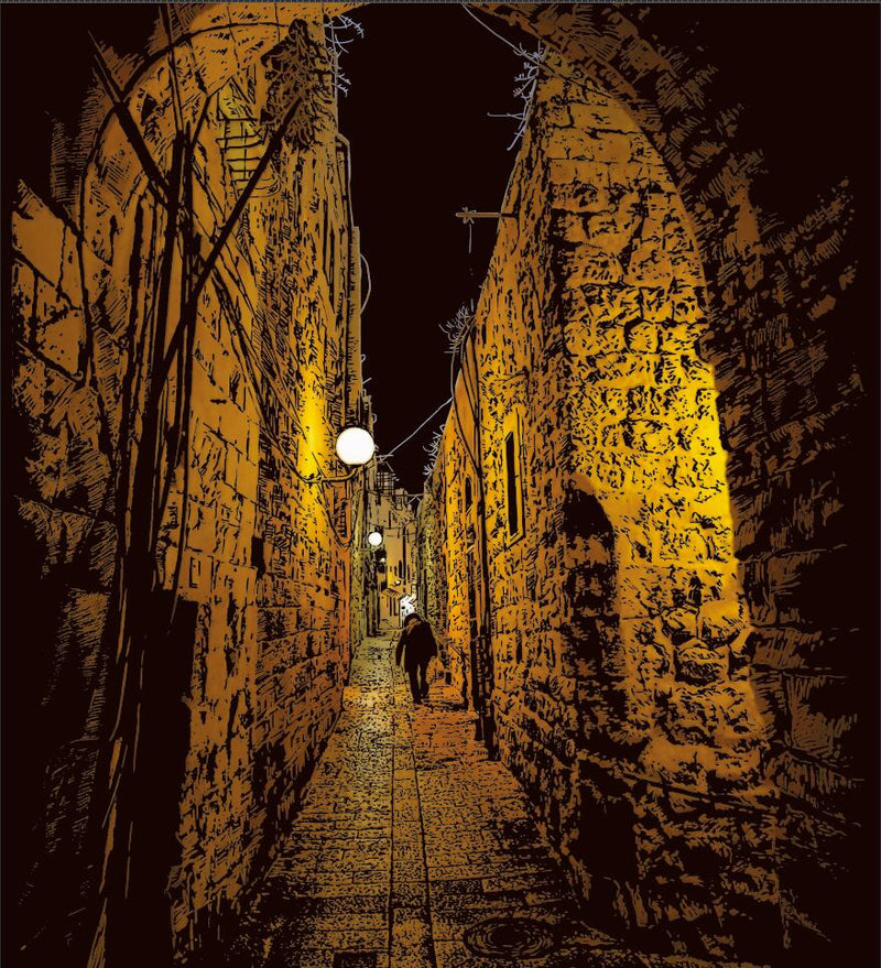 Craftadoo Scratch Art - Old Street of Jerusalem
