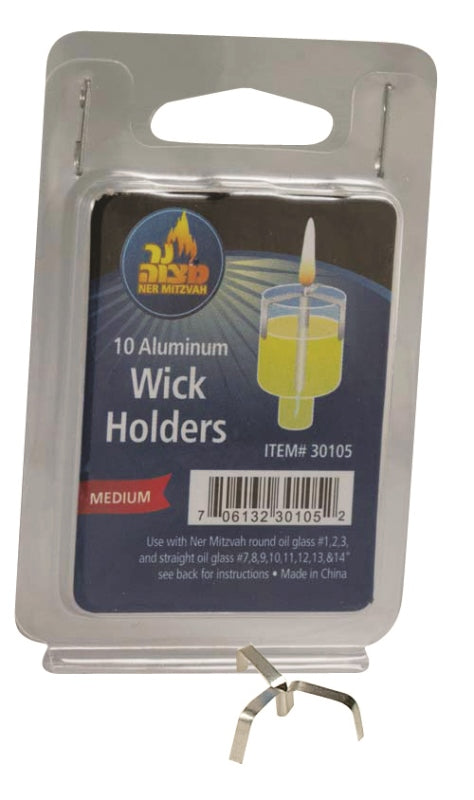 10 Pk. Aluminum Wick Holders - Medium