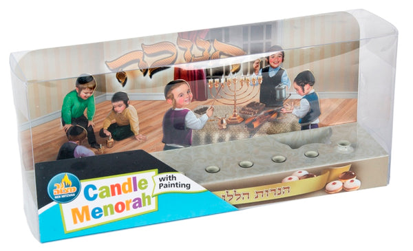 Candle Menorah With Painted Design