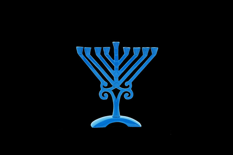 Chanukah Menorah: Straight - Blue