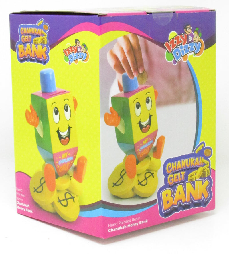 Chankah Gelt Bank: Handpainted Resin - Colorful