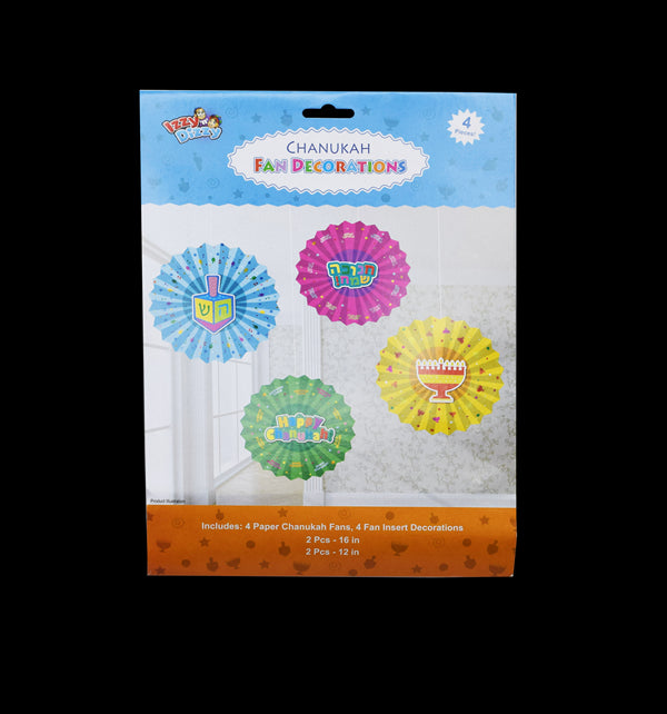 Chanukah Fan Decorations (4 Pack)