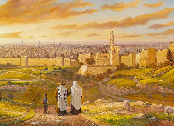 Sukkah Decoration: Jerusalem Full Panorama Mural - 10'